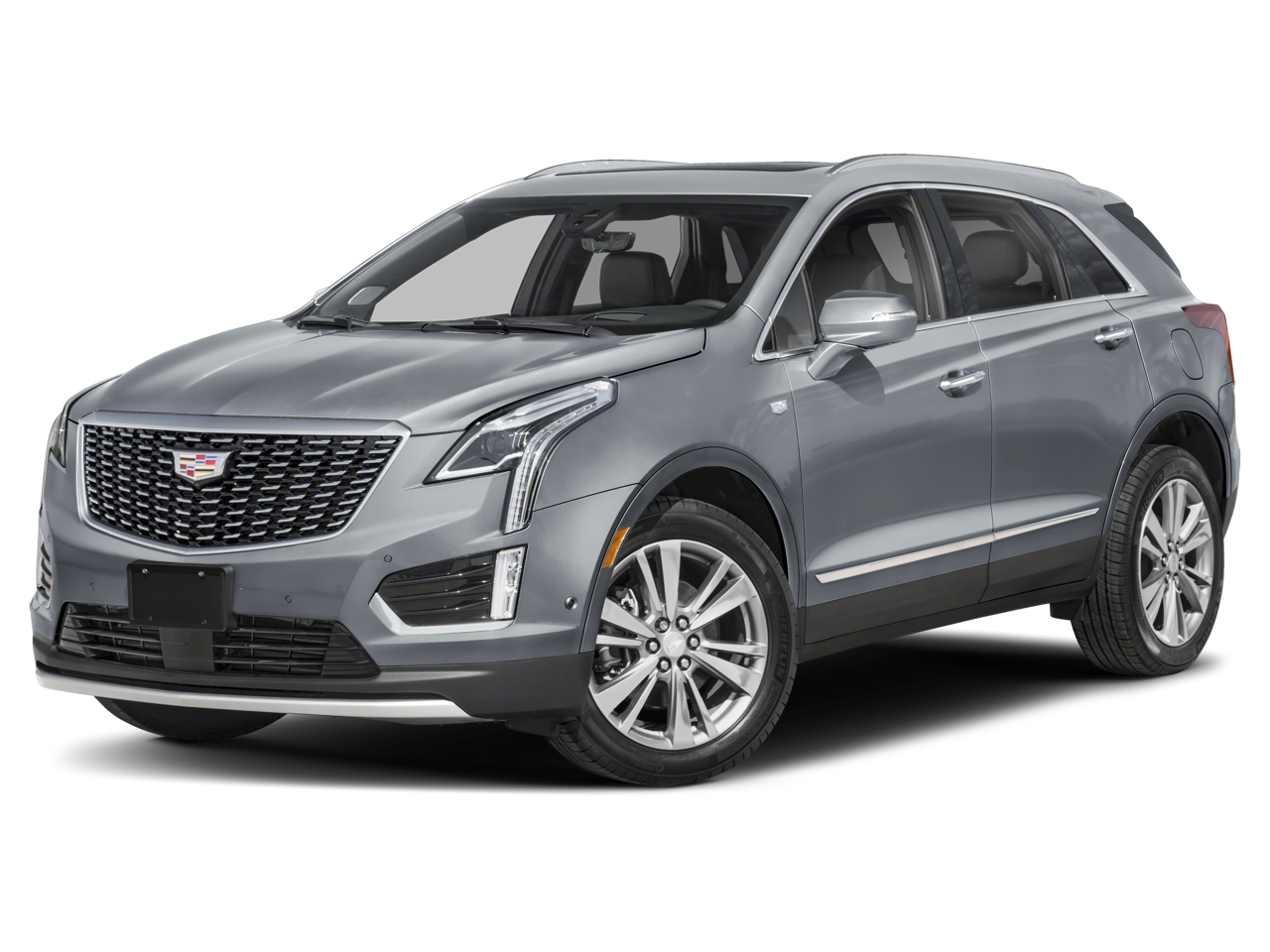 2025 Cadillac XT5 Premium Luxury in Argent Silver Metallic — front three-quarter view