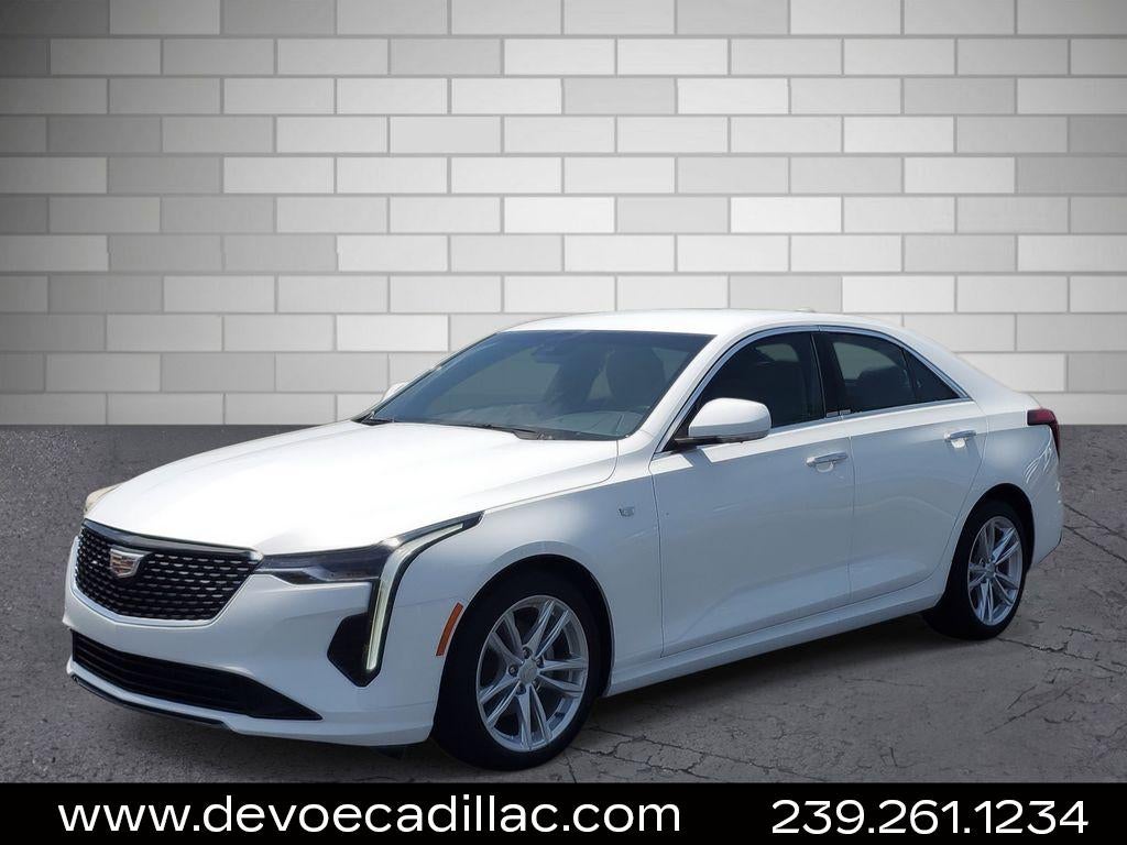 2023 Cadillac CT4 Luxury in Summit White — front three-quarter view