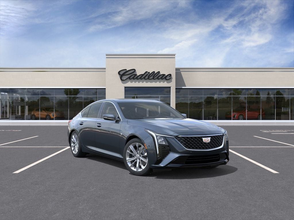 2026 Cadillac CT5 Premium Luxury in Deep Space Metallic — front three-quarter view