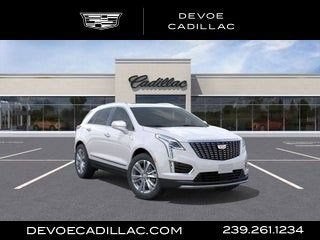 2026 Cadillac XT5 Premium Luxury in Crystal White Tricoat — front three-quarter view