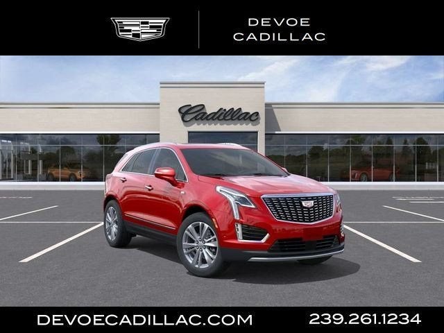 2026 Cadillac XT5 Premium Luxury in Radiant Red Tintcoat — front three-quarter view