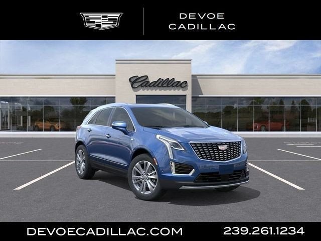 2026 Cadillac XT5 Premium Luxury in Opulent Blue Metallic — front three-quarter view