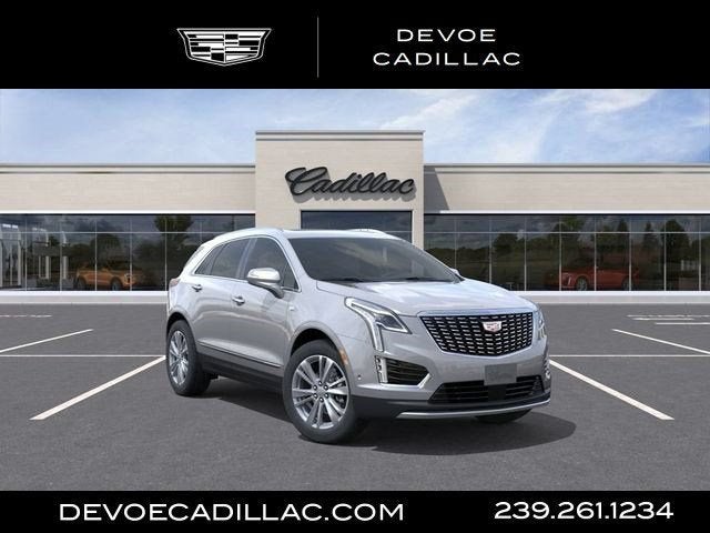2026 Cadillac XT5 Premium Luxury in Argent Silver Metallic — front three-quarter view