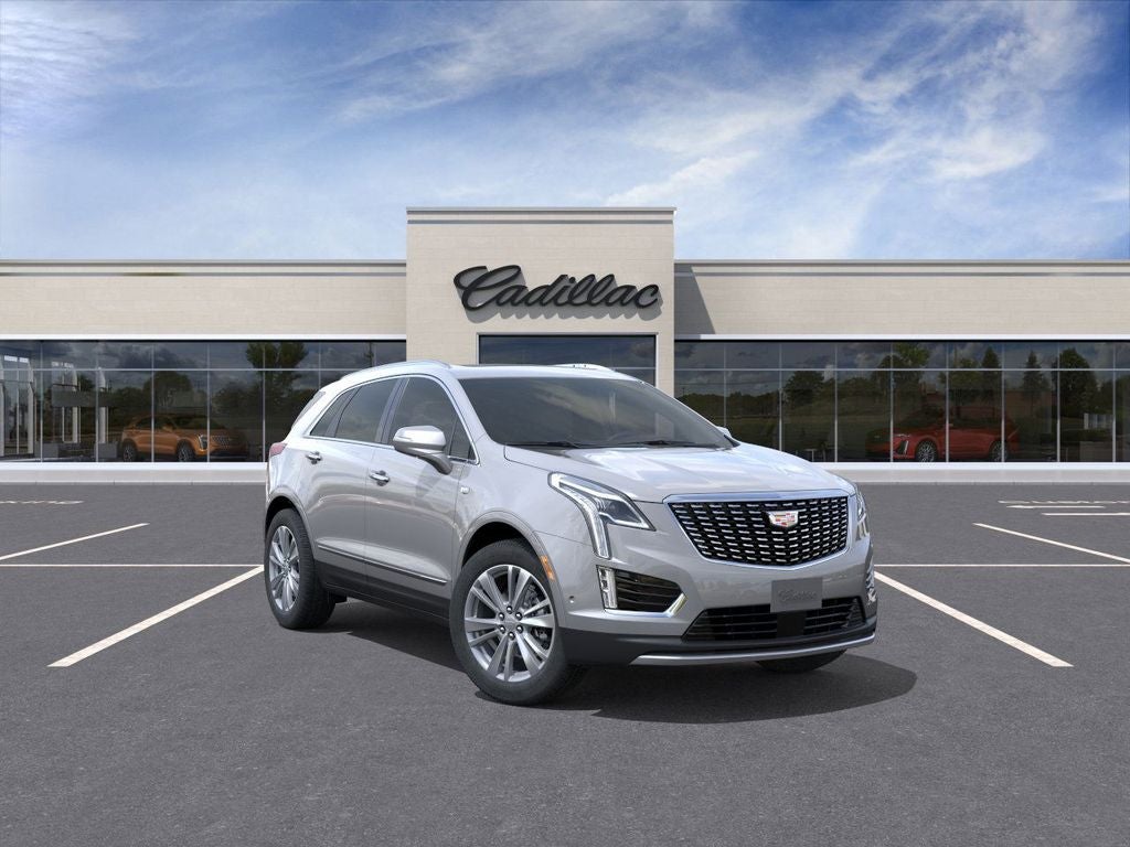 2026 Cadillac XT5 Premium Luxury in Argent Silver Metallic — front three-quarter view
