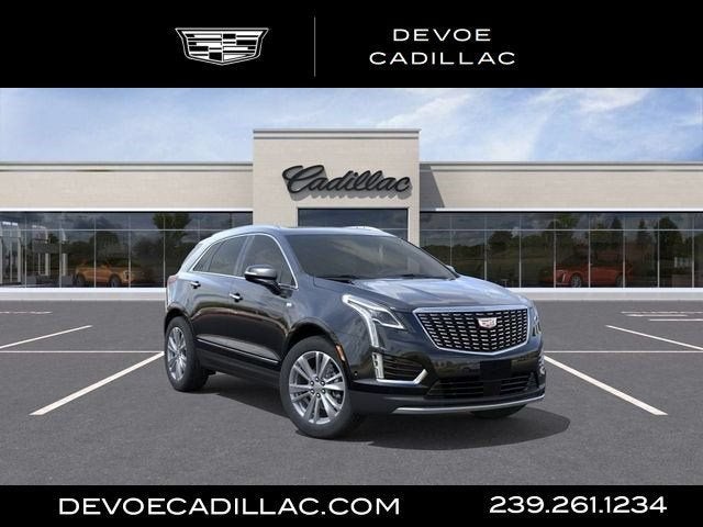 2026 Cadillac XT5 Premium Luxury in Stellar Black Metallic — front three-quarter view