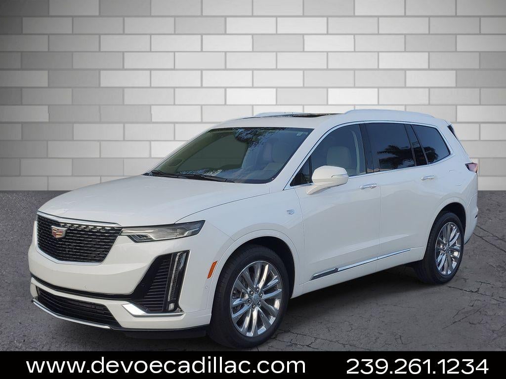 2024 Cadillac XT6 Premium Luxury in Crystal White Tricoat — front three-quarter view