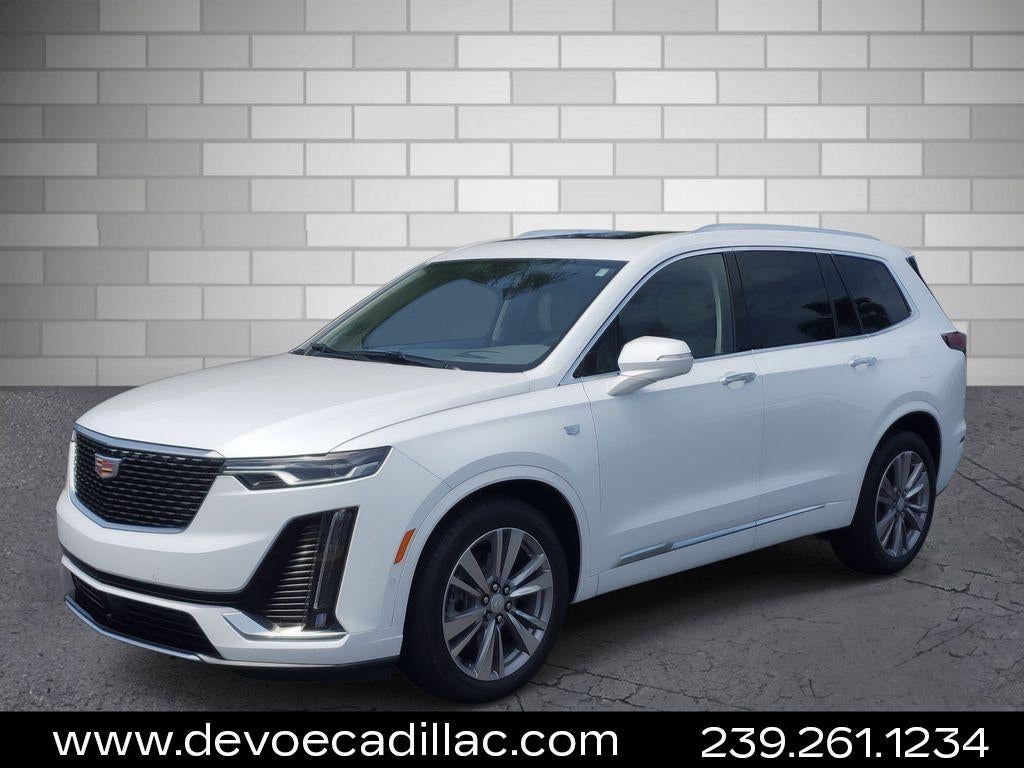 2024 Cadillac XT6 Premium Luxury in Crystal White Tricoat — front three-quarter view