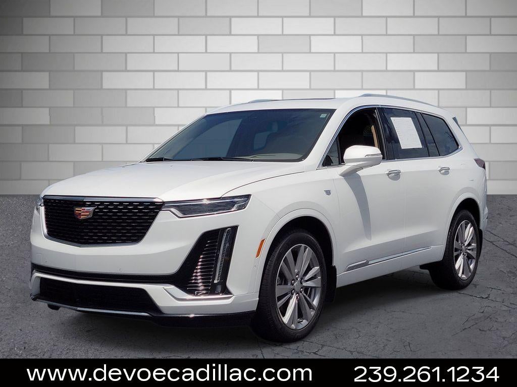 2024 Cadillac XT6 Premium Luxury in Crystal White Tricoat — front three-quarter view