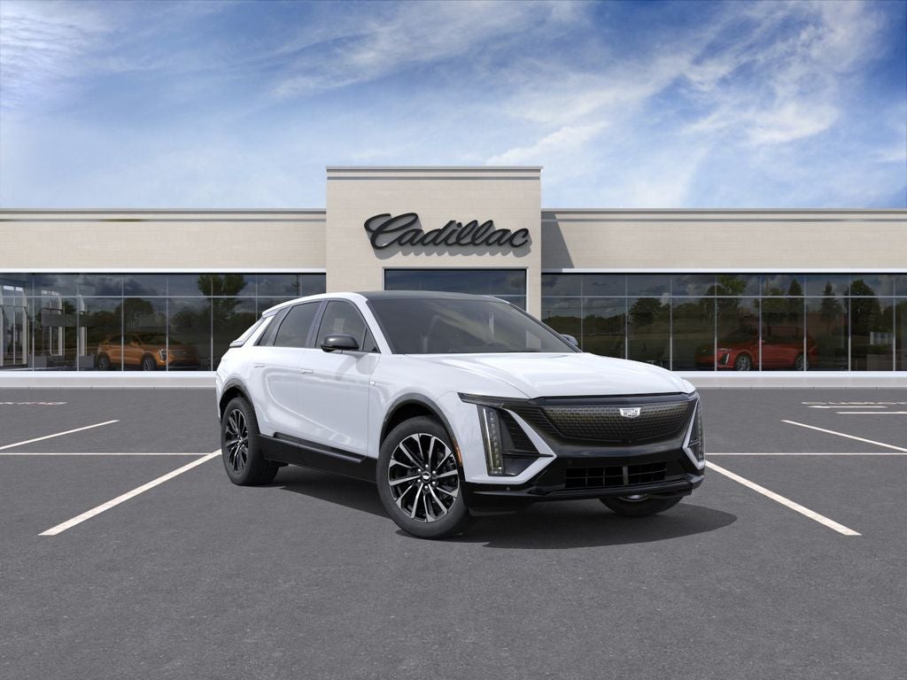 2026 Cadillac LYRIQ Premium Sport in Vibrant White Tricoat — front three-quarter view