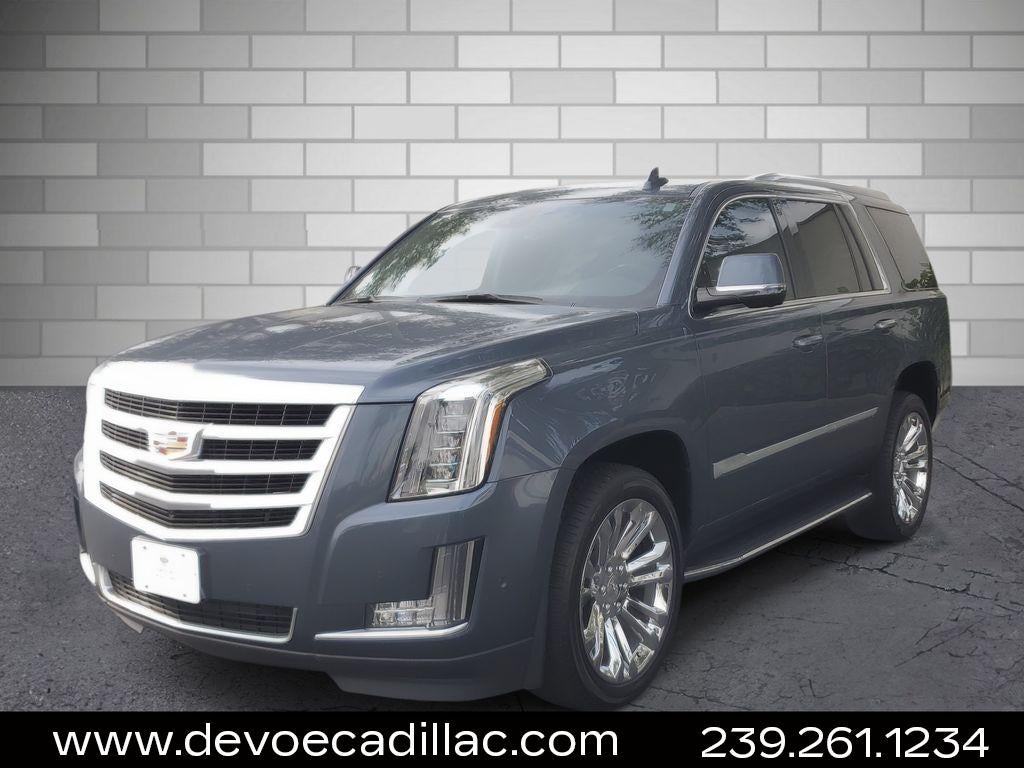 2020 Cadillac Escalade Luxury in Shadow Metallic — front three-quarter view