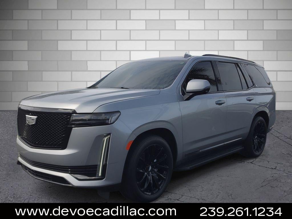 2023 Cadillac Escalade Sport in Argent Silver Metallic — front three-quarter view