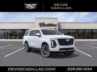 2026 Cadillac Escalade Luxury in Vibrant White Tricoat — front three-quarter view
