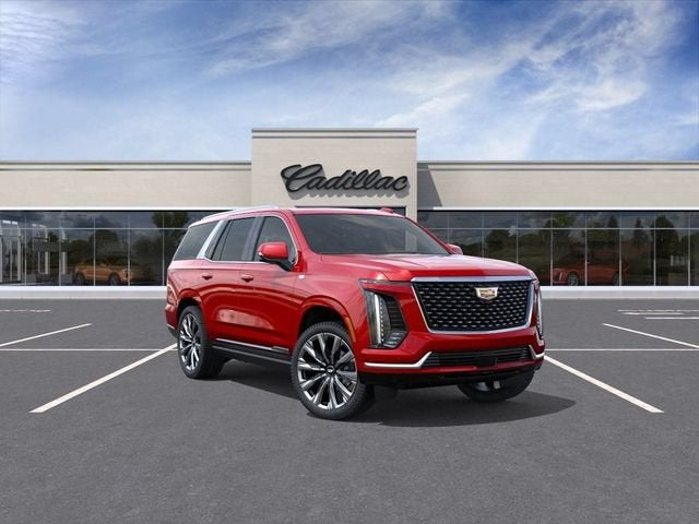 2026 Cadillac Escalade Luxury in Radiant Red Tintcoat — front three-quarter view