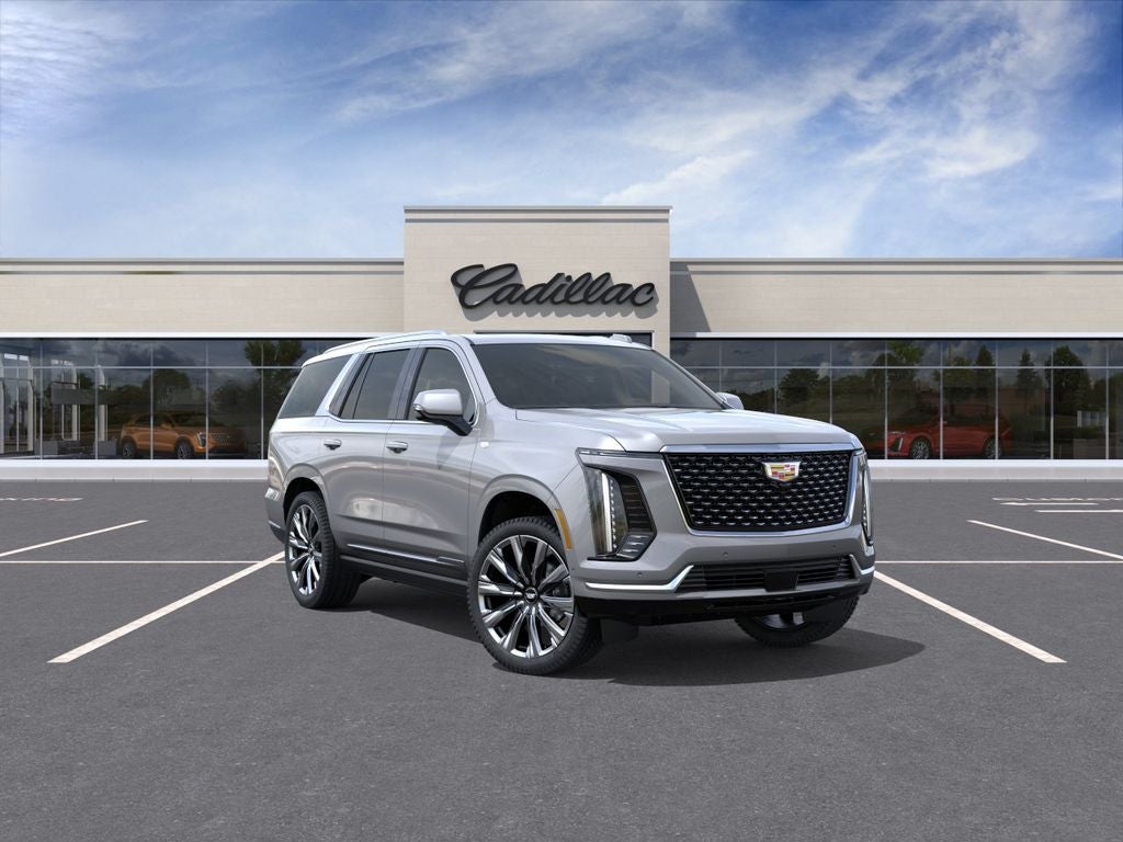 2026 Cadillac Escalade Luxury in Argent Silver Metallic — front three-quarter view