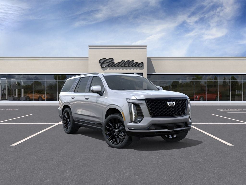 2026 Cadillac Escalade Platinum Sport in Argent Silver Metallic — front three-quarter view
