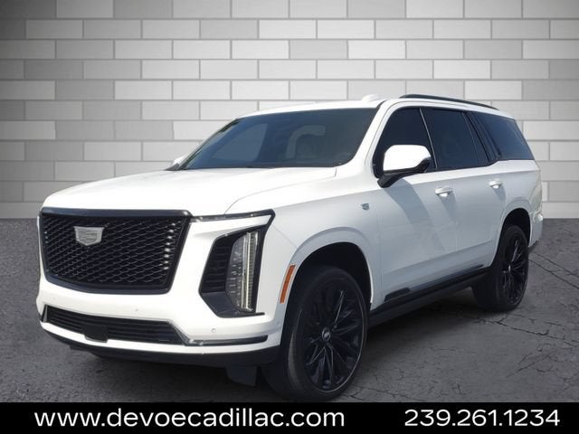 2026 Cadillac Escalade Platinum Sport in Vibrant White Tricoat — front three-quarter view