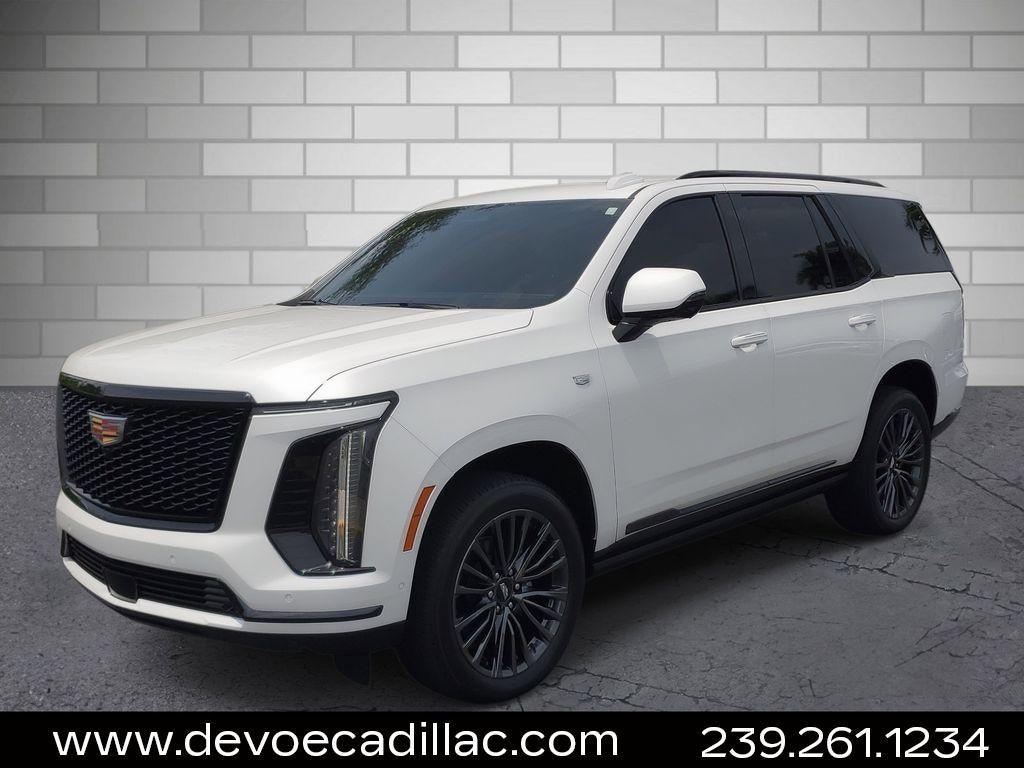 2025 Cadillac Escalade Sport Platinum in Crystal White Tricoat — front three-quarter view