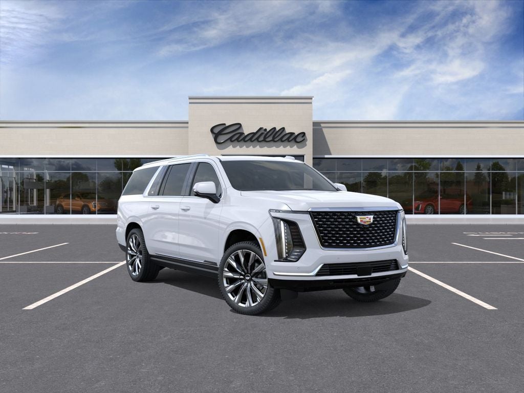 2026 Cadillac Escalade ESV Luxury in Vibrant White Tricoat — front three-quarter view