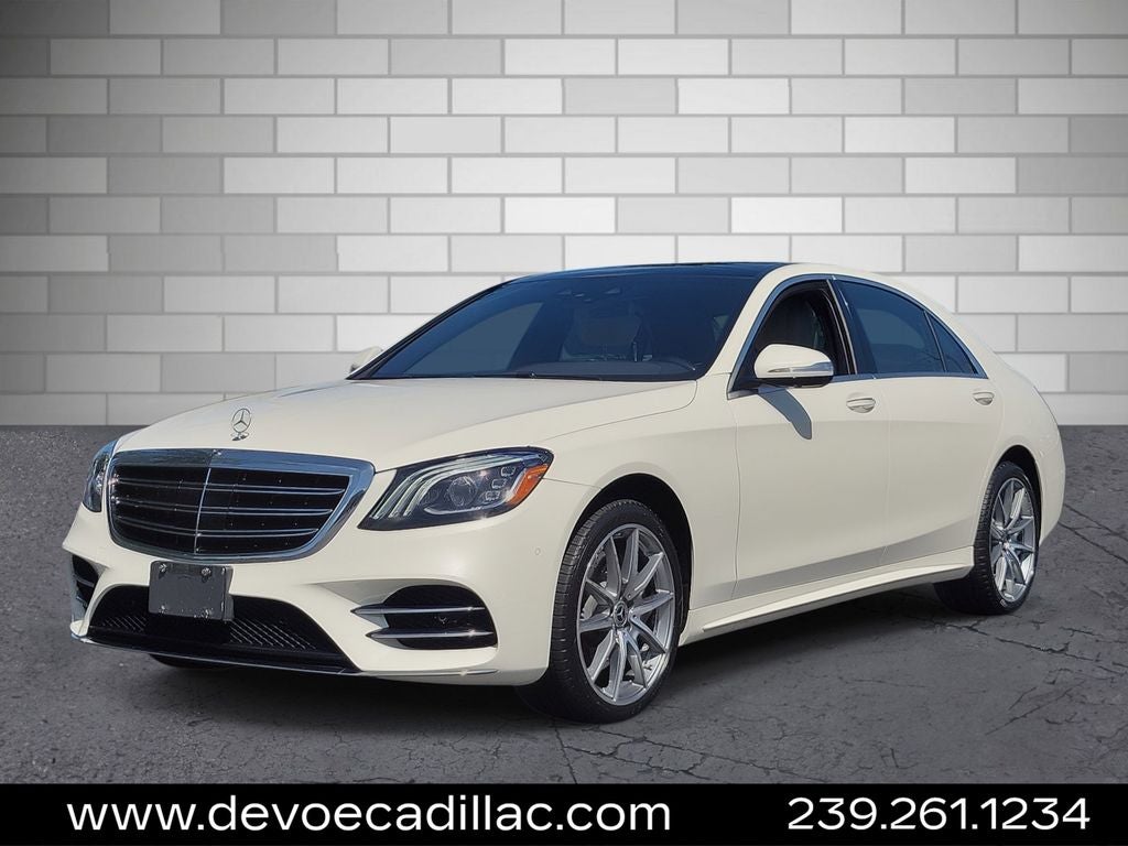 2020 Mercedes-Benz S-Class S 450 in Diamond White — front three-quarter view
